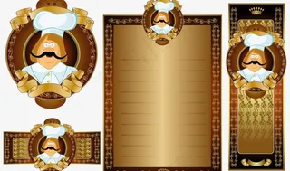 金色欧式古典花纹菜单图片