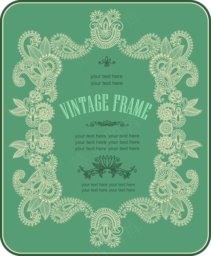 素雅花纹背景02——矢量素材