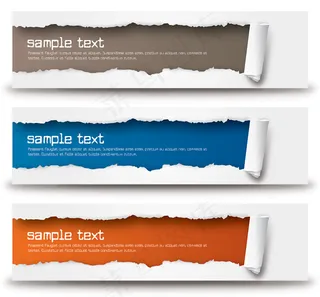 撕纸banner矢量素材