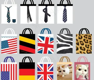 领带旗猫猫手提袋图片