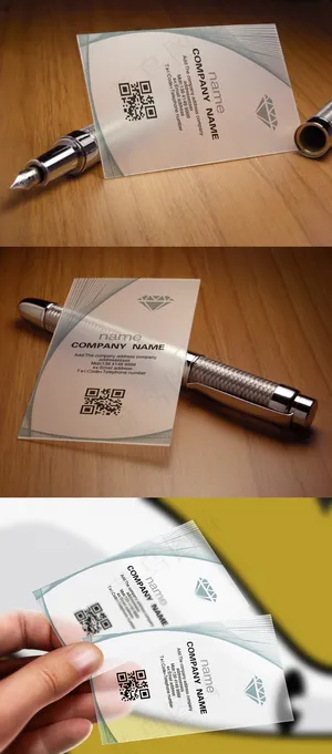 简约线条时尚透明名片设计