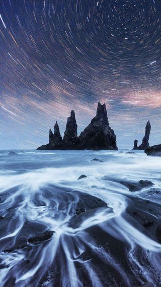 延时拍摄的星空高清摄影图片