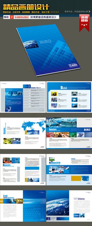 蓝色科技商务团队公司招商画册宣传册