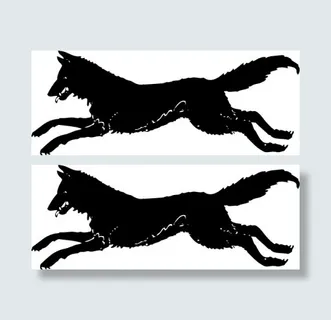 奔跑之狼剪影艺术剪辑 奔跑之狼剪影艺术剪辑