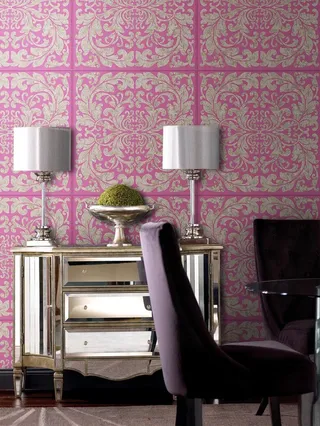 室内沙发背景紫色系风格设计