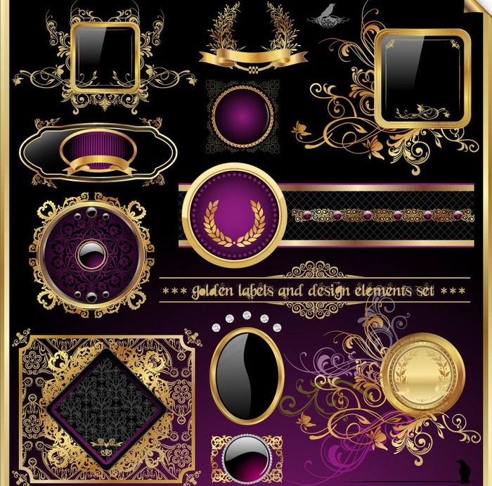 欧式花纹边框 标签图片