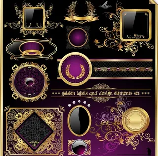 欧式花纹边框 标签图片