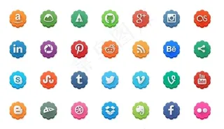 花边社交媒体图标下载