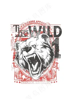 北极熊头像T恤印花