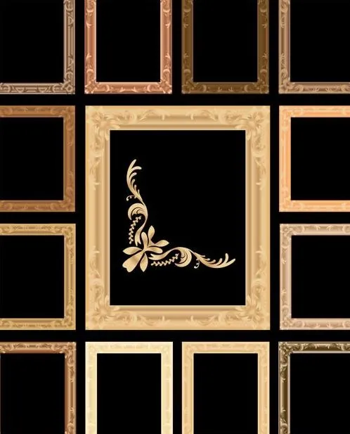 欧式花纹相框图片eps,ai矢量模版下载