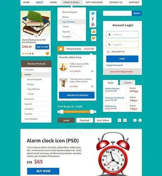 电子商务ui工具包psd分层