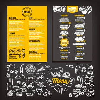 手绘美食插画菜单