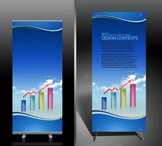 蓝色公司企业X展架设计 易拉宝设计