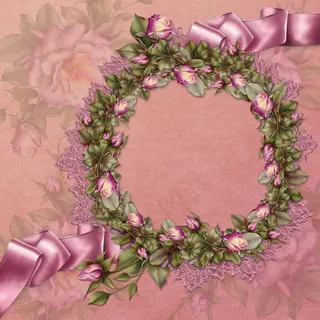 典雅花卉背花环景装饰图案素材——边...