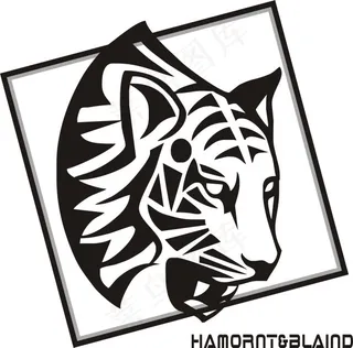 老虎头印花设计矢量素材 CDR