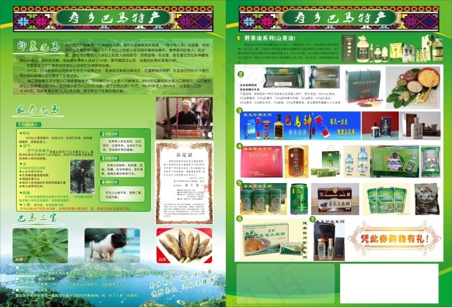 巴马特产宣传单cdr矢量模版下载