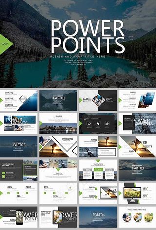 创意三角形扁平化欧美商务ppt模板