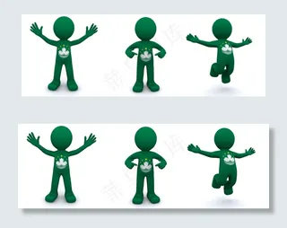 3D人物质感与澳门国旗