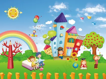 卡通背景 幼儿园广告 儿童节 卡通背景 幼儿园广告 儿童节