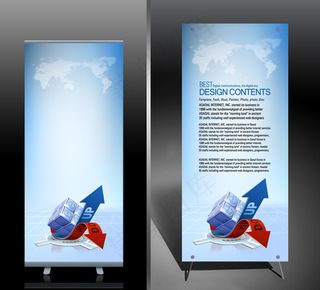 蓝色公司企业X展架设计 易拉宝设计