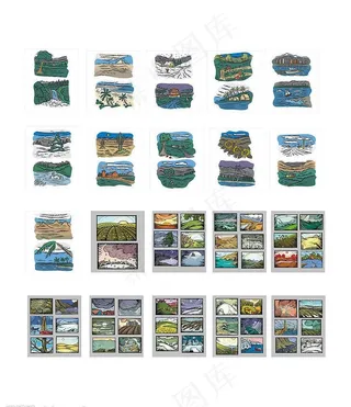 cdr版画风格风景20张图片