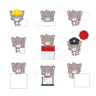 可爱卡通矢量猫