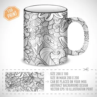 时尚花纹杯子矢量素材