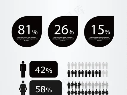 数据图PPT矢量信息图标级别灰色背...