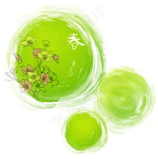 春天海报元素 手绘PSD素材