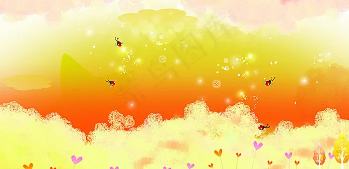 黄色背景图片(5000X2500(DPI:35))psd模版下载