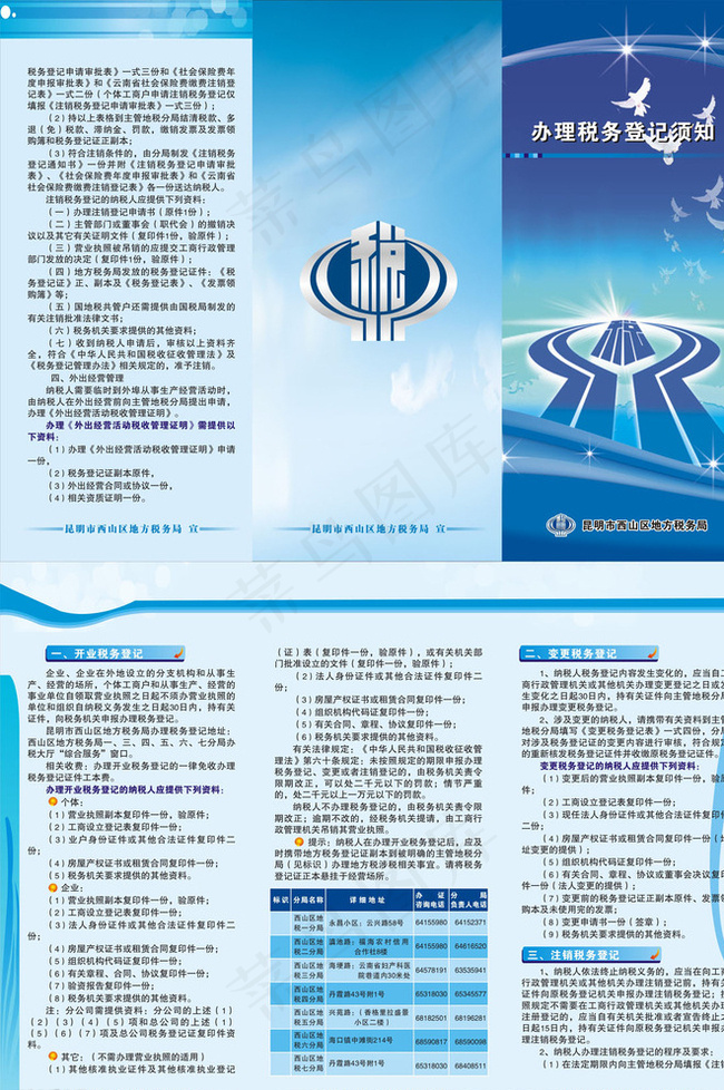 办理税务登记须知图片cdr矢量模版下载