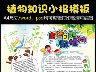 卡通学生养植物小常识小报手抄报