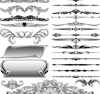 古典欧式花纹花边框装饰元素图片