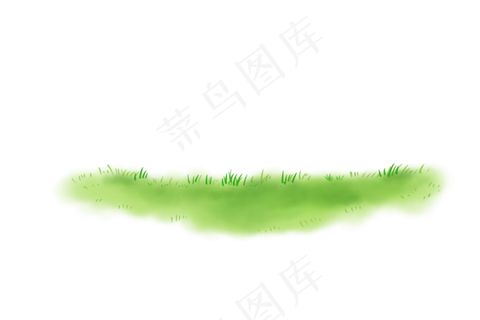 绿色手绘春日草地美景png免抠图绿色手绘春日草地美景png免