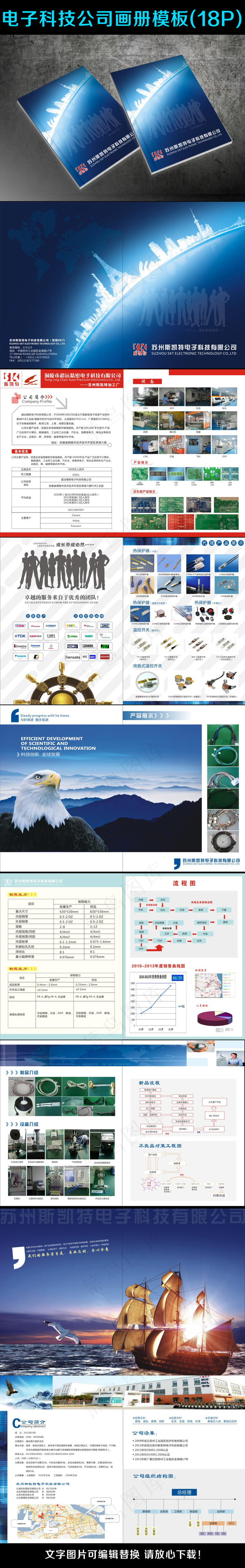 电子科技公司画册模板cdr矢量模版下载