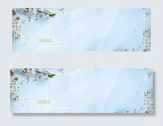 淘宝天猫文艺春天风景banner轮...