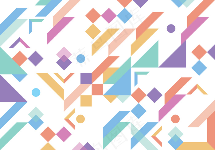 彩色科技抽象多边形几何背景素材