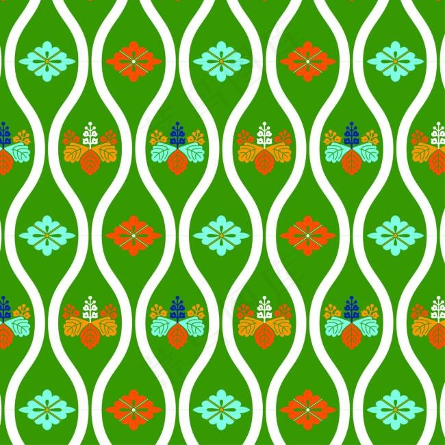 优美曲线花卉底纹