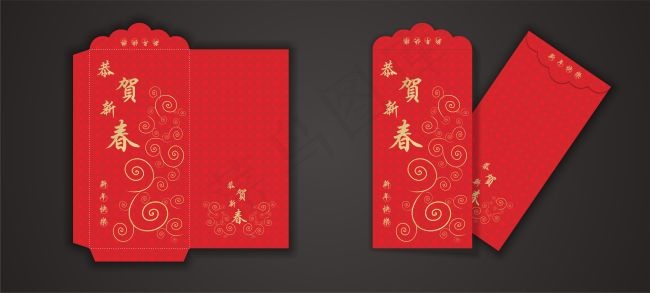 春节红包cdr矢量模版下载