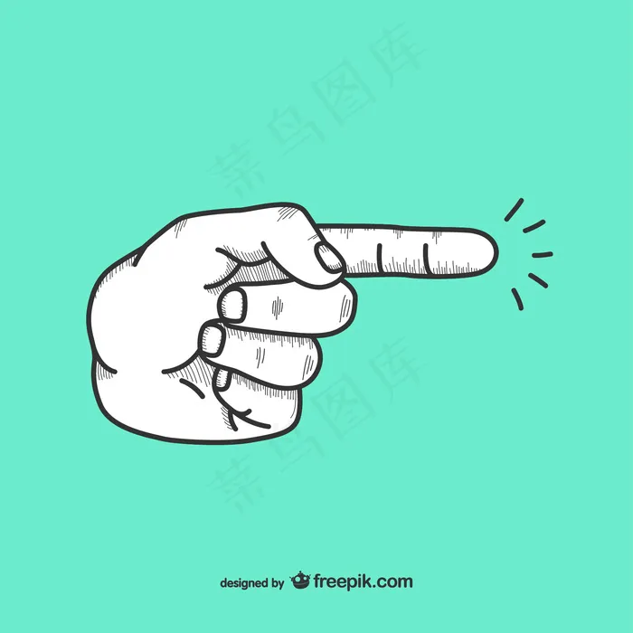 嘟嘟的手指指示方向ai矢量模版下载