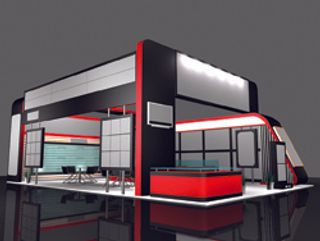 方形3D展厅效果图模型