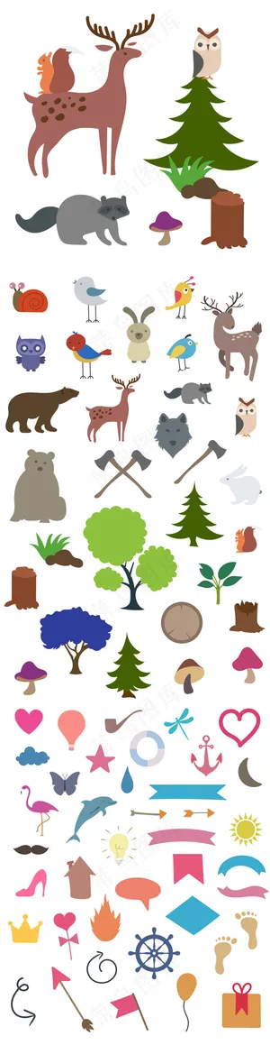 2017b北欧森系简约可爱动物秋冬...