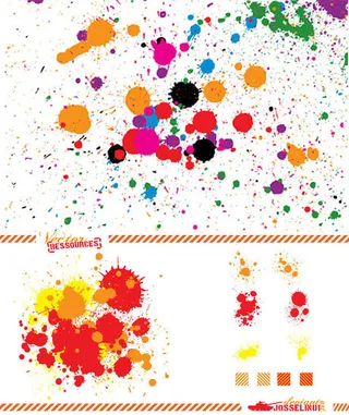 飞溅的彩色墨点psd素材