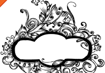 手绘花卉帧免费矢量设计矢量