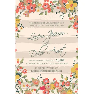 鲜花边框请柬设计模板下载