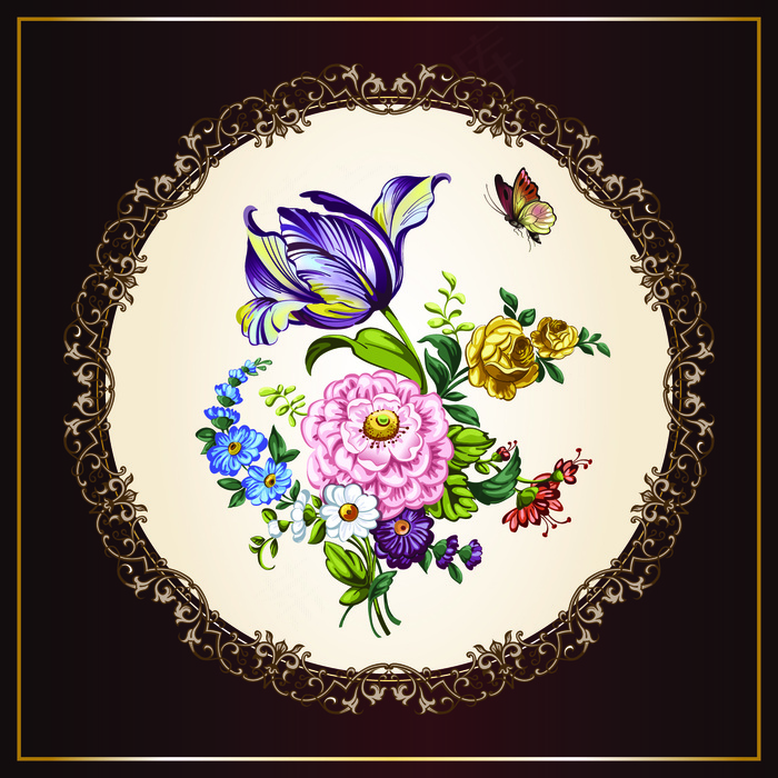 情人节蝴蝶结花边矢量图eps,ai矢量模版下载