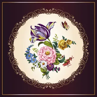 情人节蝴蝶结花边矢量图