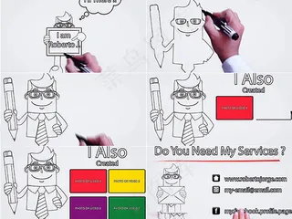 白板手绘书写式个人简历演示AE模板