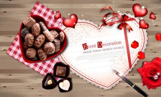 爱心巧克力情人节PSD素材