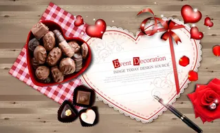 爱心巧克力情人节PSD素材
